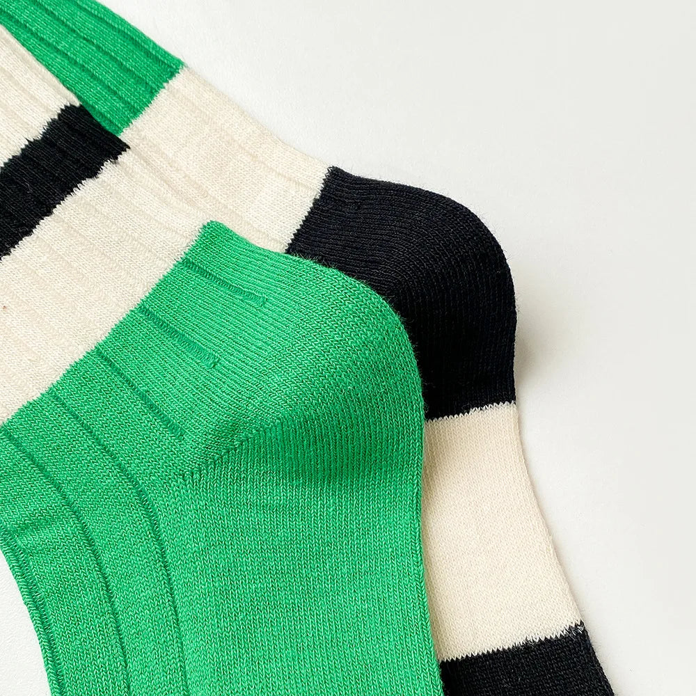 Striped Cotton Middle Tube Casual Socks - 9