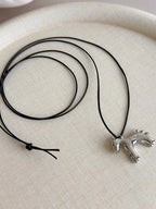 Enamel Horse Pendant Rope Necklace