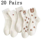 Polyester Blend Cartoon Expression Mid Tube Casual Socks