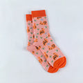 Cotton Blend Puppy Print Mid Calf Casual Socks
