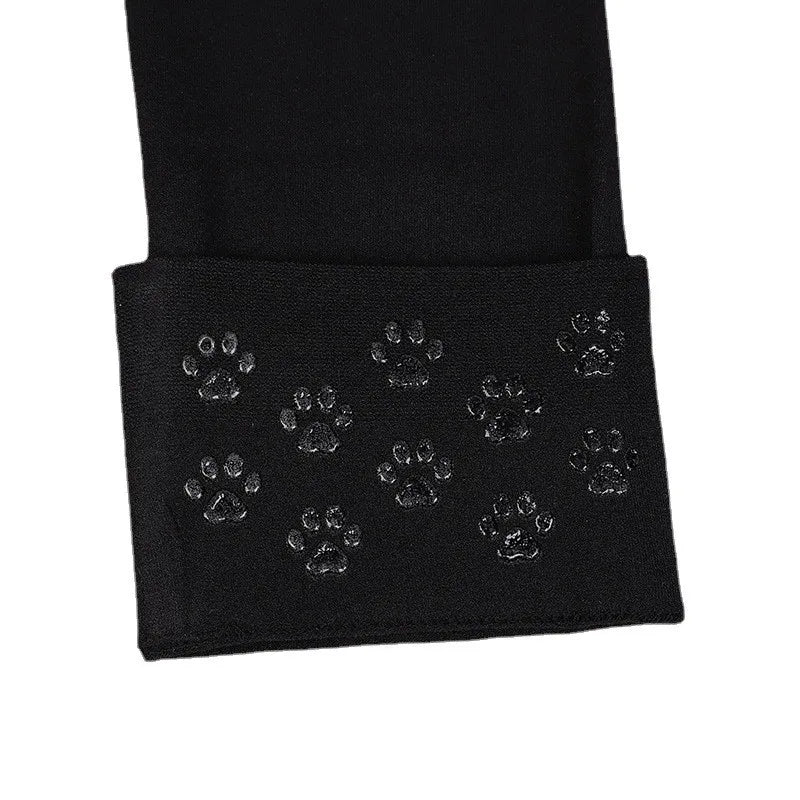 Polyester Nylon Thigh High Cat Paw Stockings