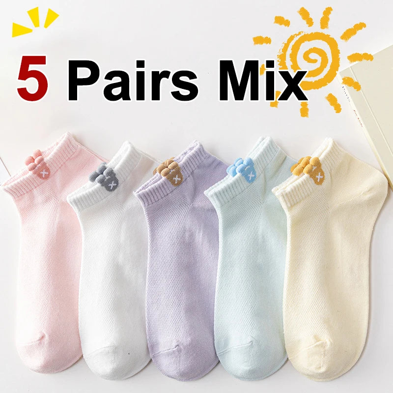 Women Cartoon Knitted Low Tube Casual Socks - 13