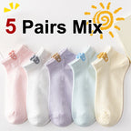 Women Cartoon Knitted Low Tube Casual Socks