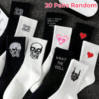 Polyester Elastane Crew Socks Graphic Casual Footwear