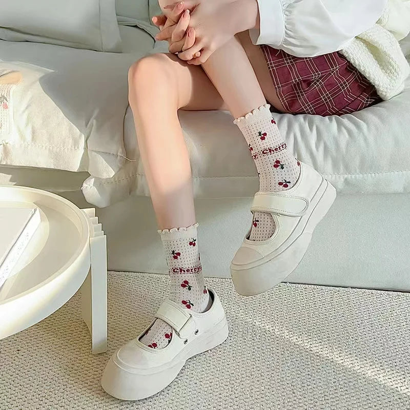 Nylon Lolita Ruffle Lace Socks