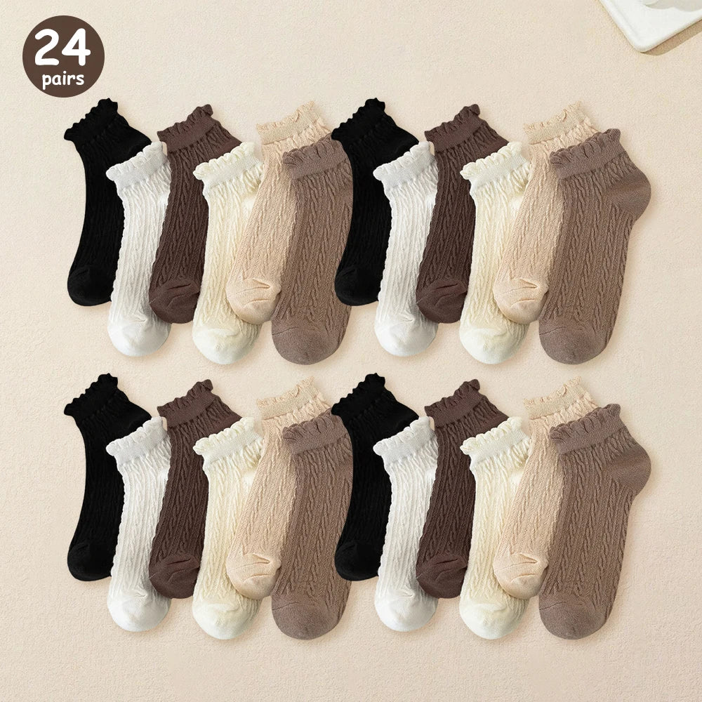 Mens Polyester Elastane Low Cut Ankle Socks 5 Pack - 12