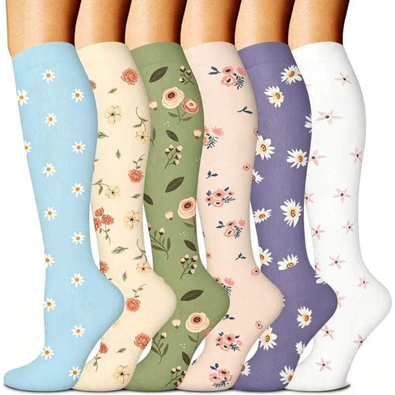 Nylon Polyester Elastane Knee High Compression Socks