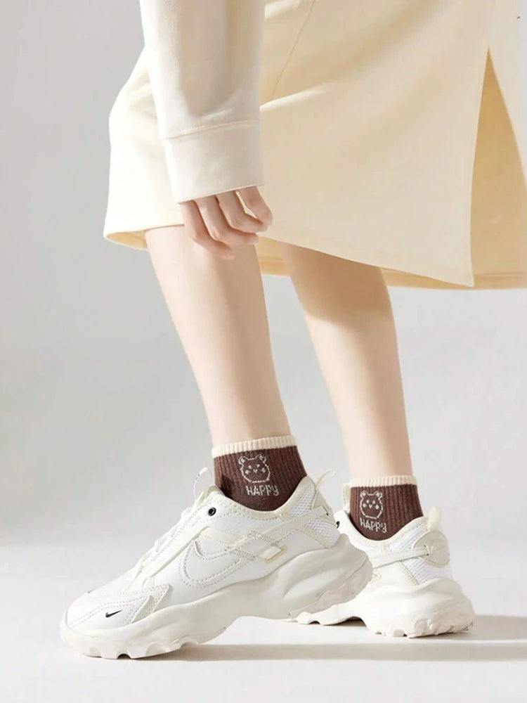 Polyester Blend Casual Cartoon Ankle Socks 5 Pack