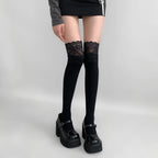 Polyester Elastane Lace Knee High Stockings