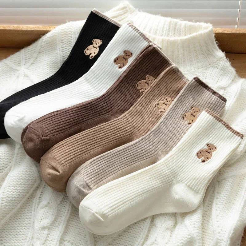 Polyester Cotton Casual Bear Socks - 14