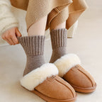Polyester Elastane Knit Winter Crew Socks