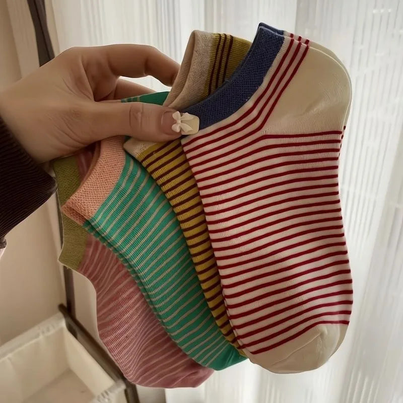 Polyester Elastane Low Cut Casual Socks 5 Pack
