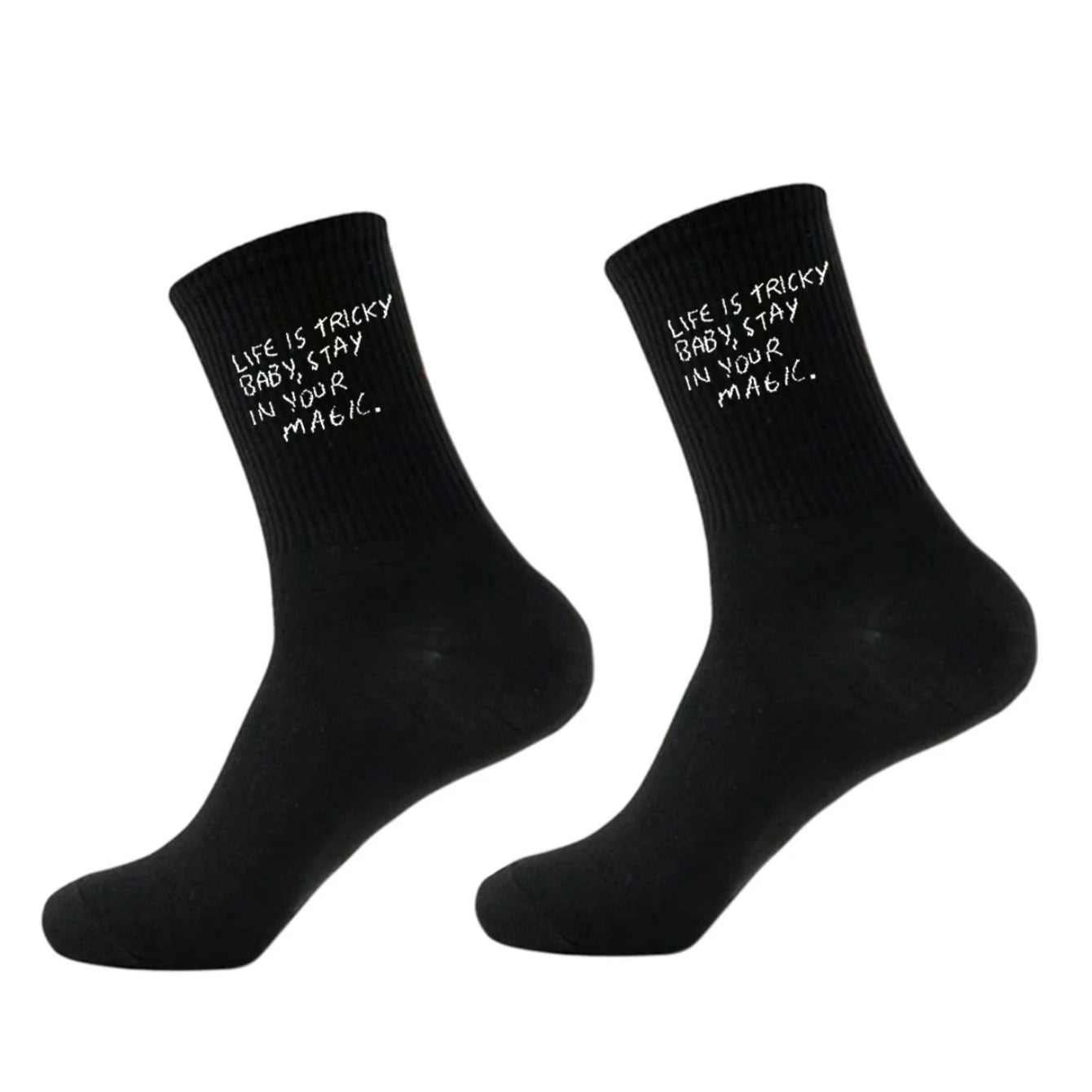 Polyester Elastane Crew Socks Graphic Casual Footwear - 4