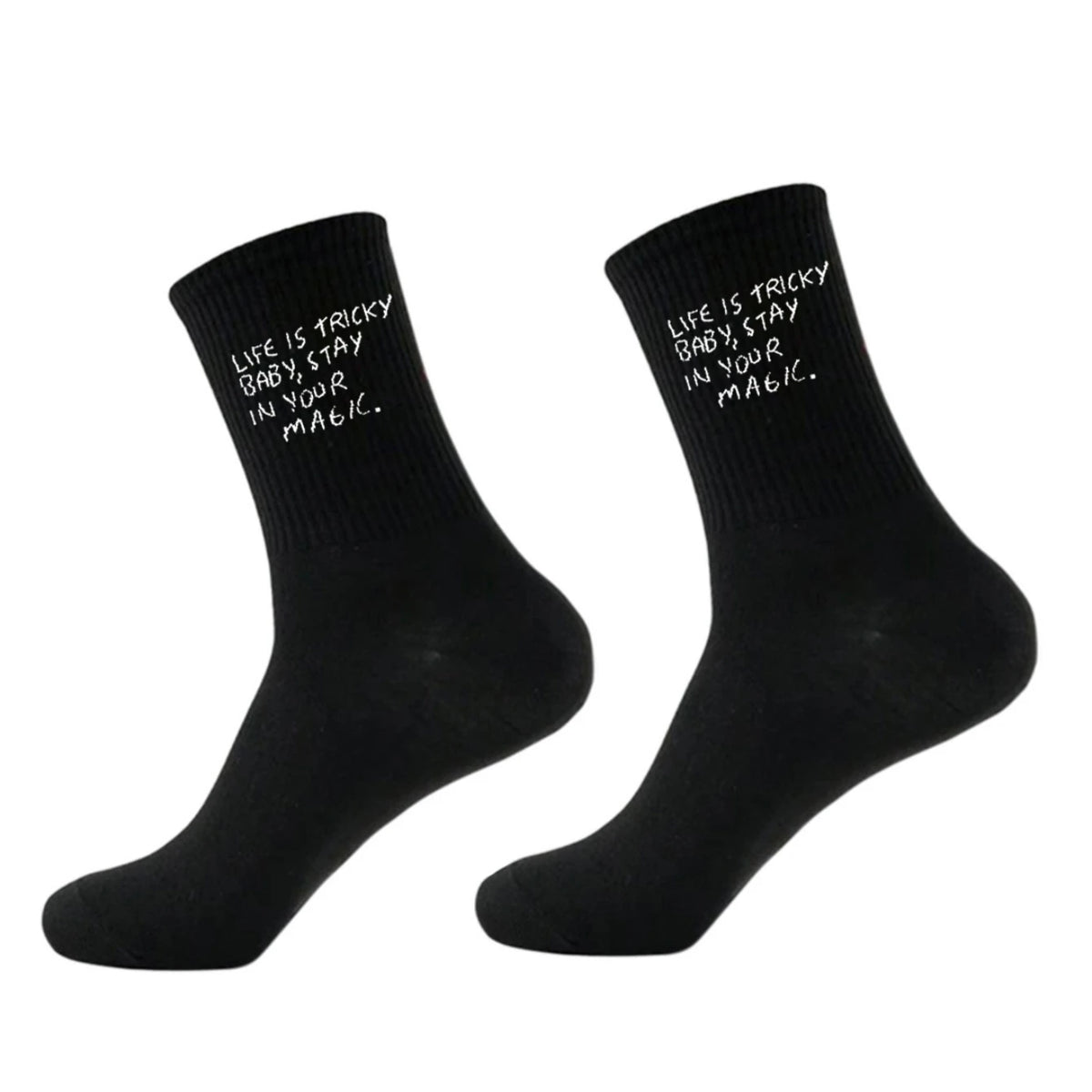 Polyester Elastane Crew Socks Graphic Casual Footwear