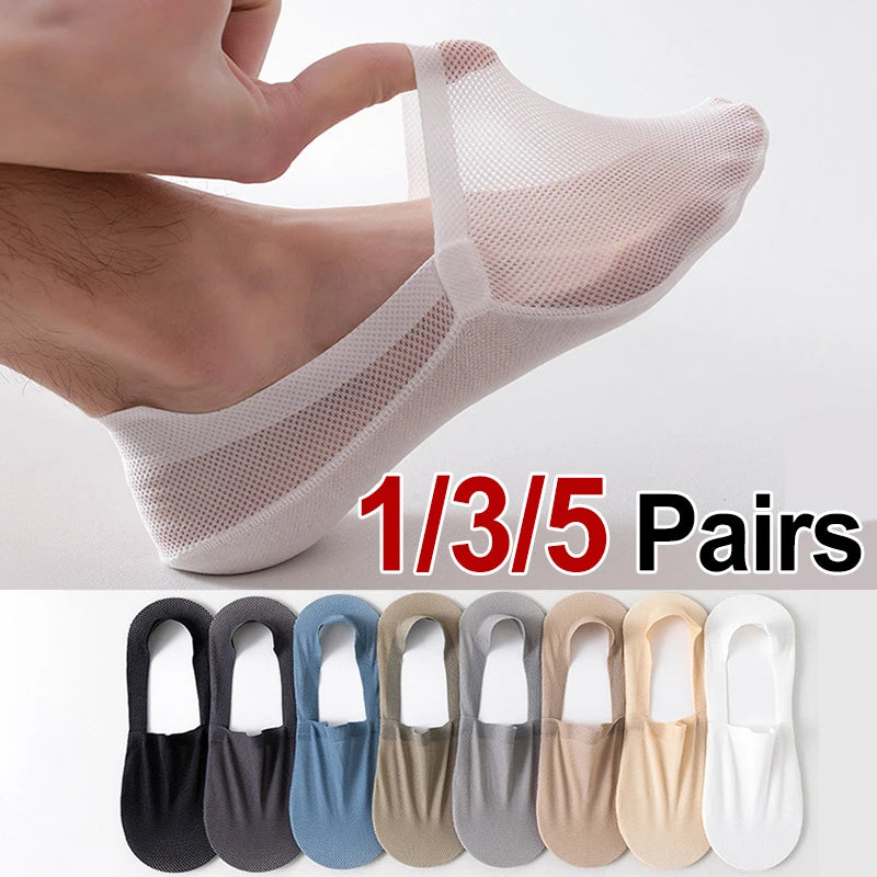 Men Cotton Blend Low Cut Invisible Socks - 1