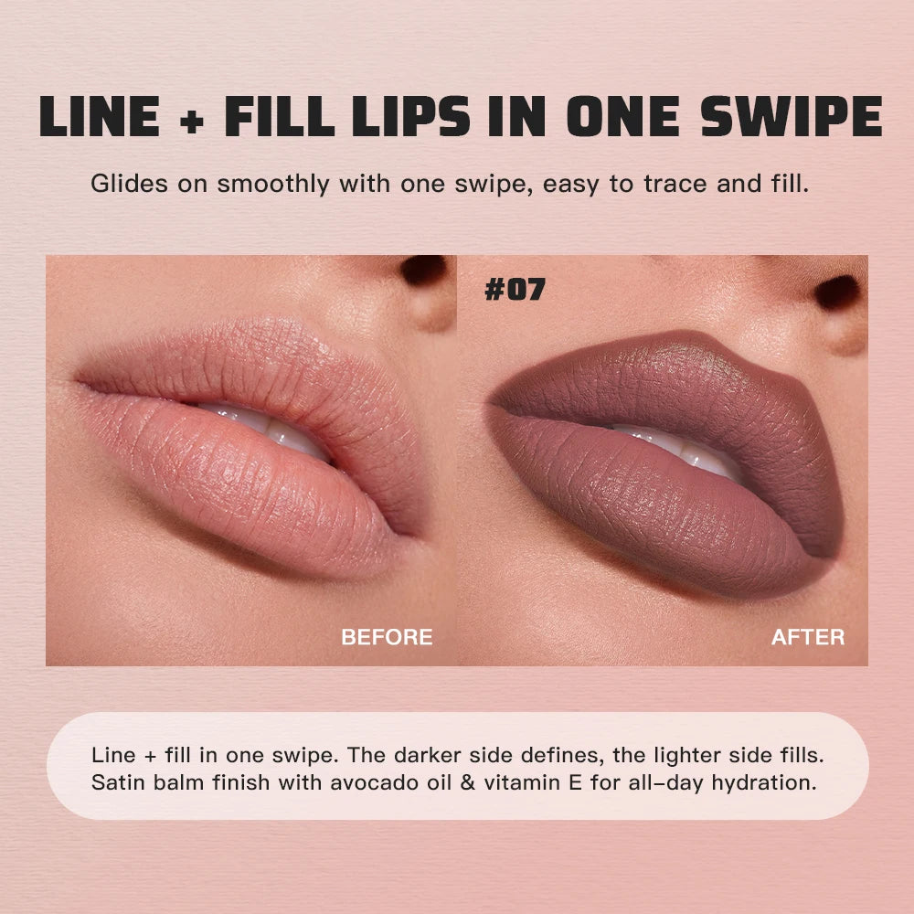 Dual Ended Matte Lip Liner and Gloss Pencil - 3