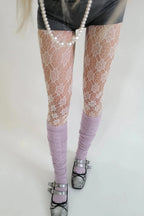 Floral Pattern Nylon Lace Pantyhose