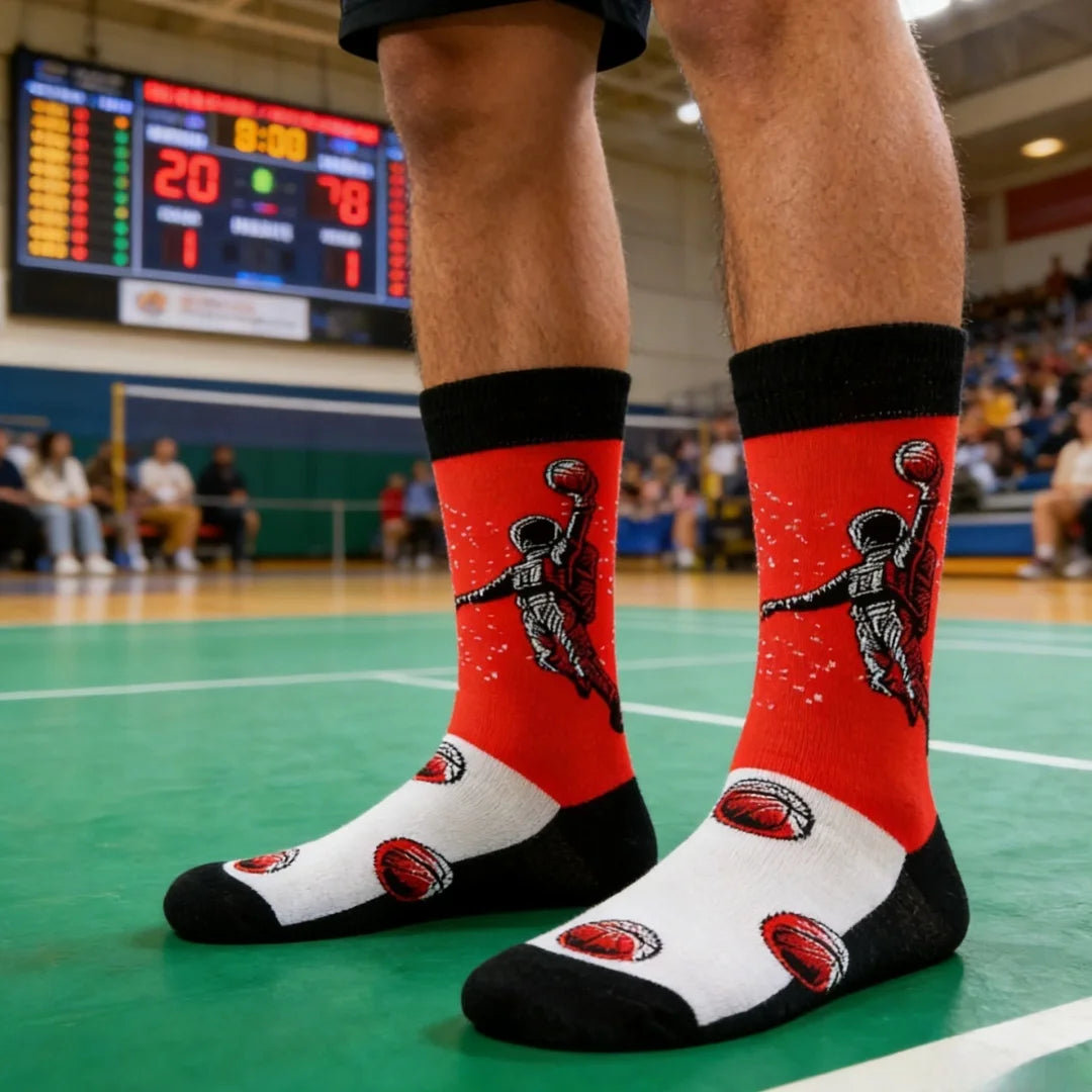 Polyester Elastane Blend Basketball Crew Socks