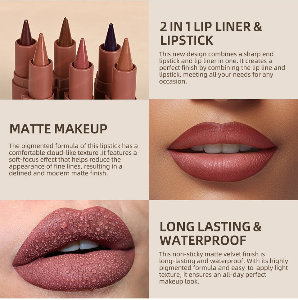 Matte Velvet Lip Liner And Lipstick Duo