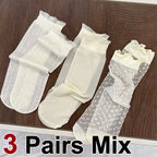 Polyester Elastane Lace Mid Tube Socks