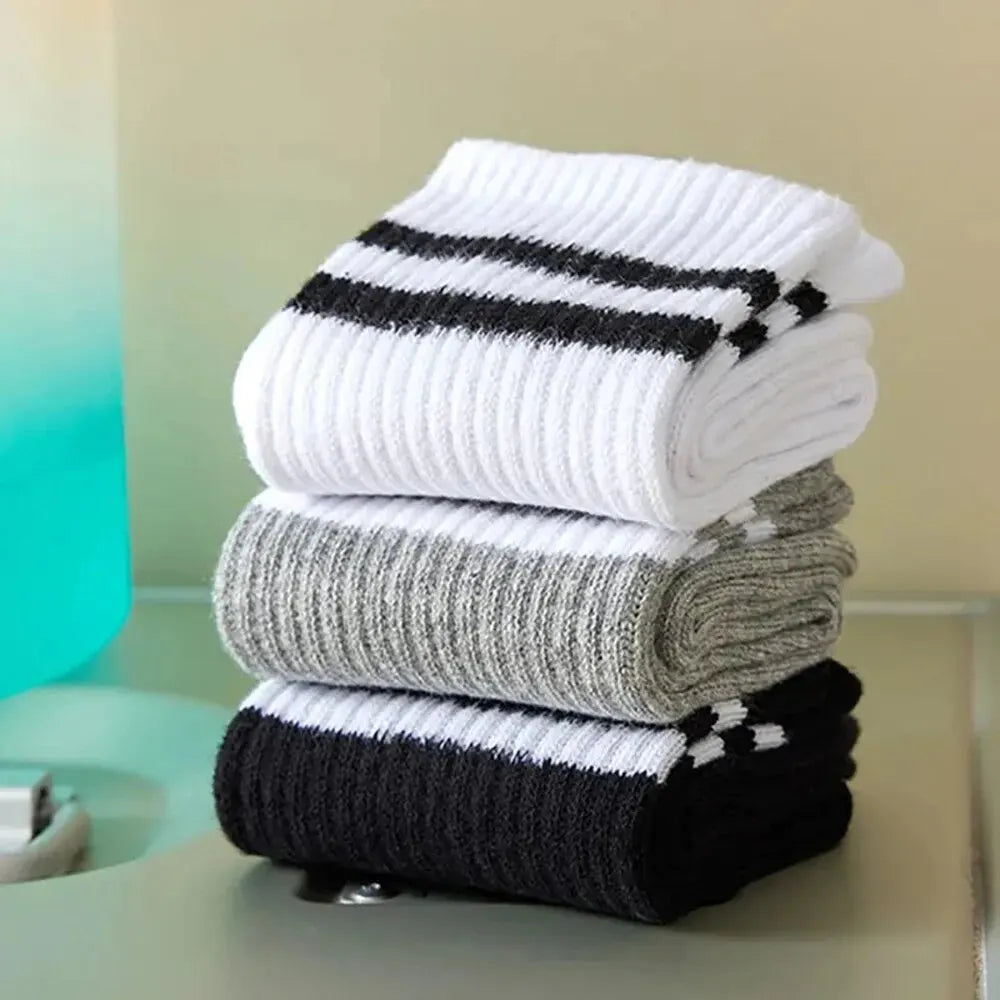 6 Pairs Polyester Spandex Crew Socks