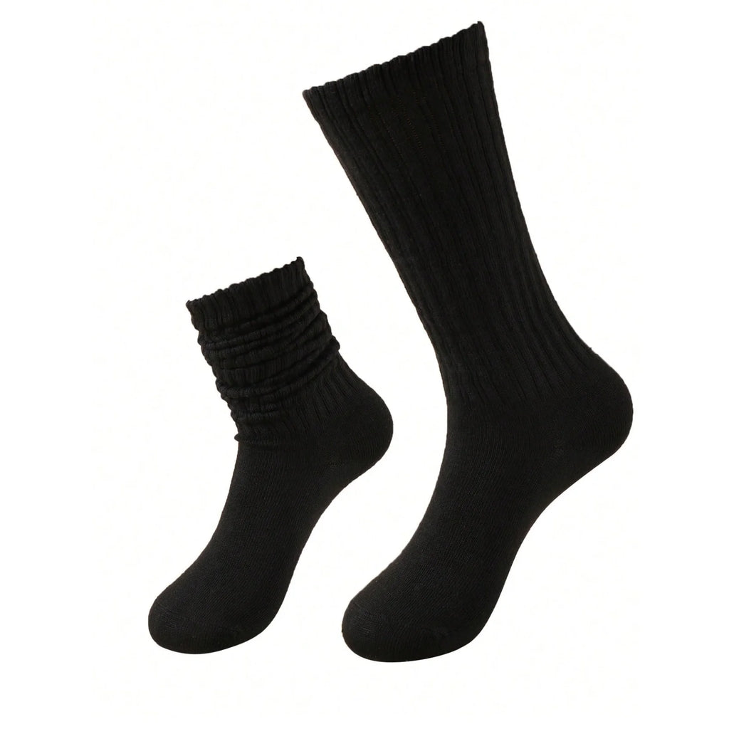 Polyester Elastane Knit Slouch Crew Socks