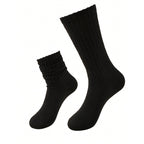 Polyester Elastane Knit Slouch Crew Socks