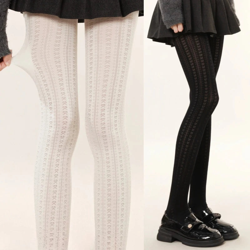 Nylon Lolita Jacquard Patterned Tights - 1