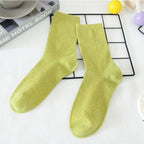 Metallic Knit Women Casual Socks