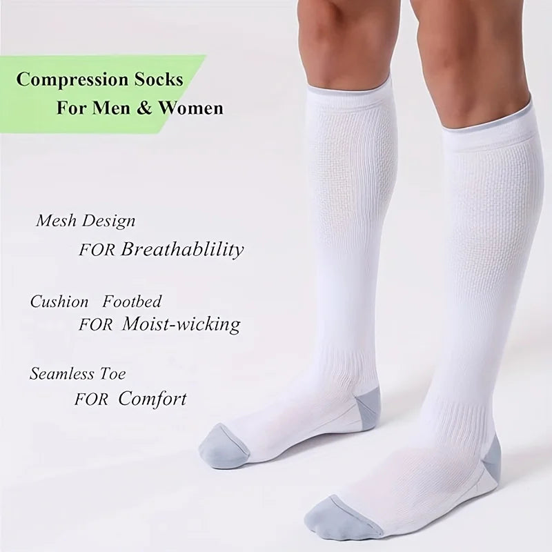 Nylon Polyester Compression Socks 20 30mmHg Circulation Support