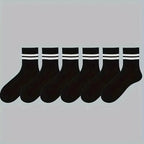 Polyester Blend Mens Crew Socks Mid Tube Casual Wear
