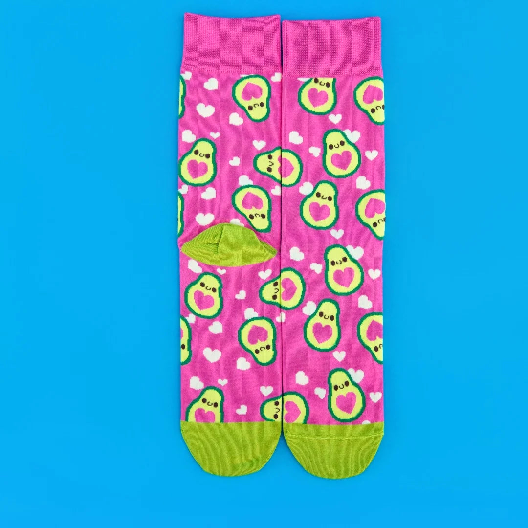 Cotton Blend Mid Calf Avocado Print Womens Socks - 4