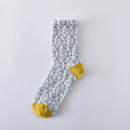 Cotton Blend Floral Mid Tube Socks