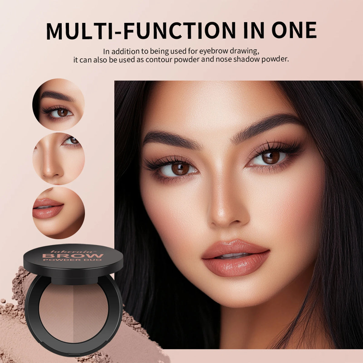 Dual Shade Eyebrow Powder Palette with Application Brush