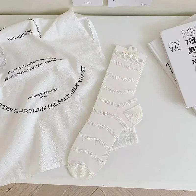 Polyester Mesh Heart Pattern Breathable Womens Socks