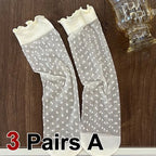 Polyester Elastane Lace Mid Tube Socks