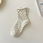 Polyester Elastane Polka Dot Mid Tube Casual Socks