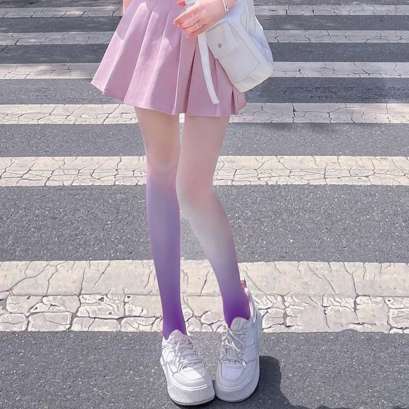 Gradient Nylon Core Yarn Pantyhose Stockings