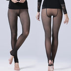 Polyester Elastane Thermal Fleece Lined Pantyhose for Winter