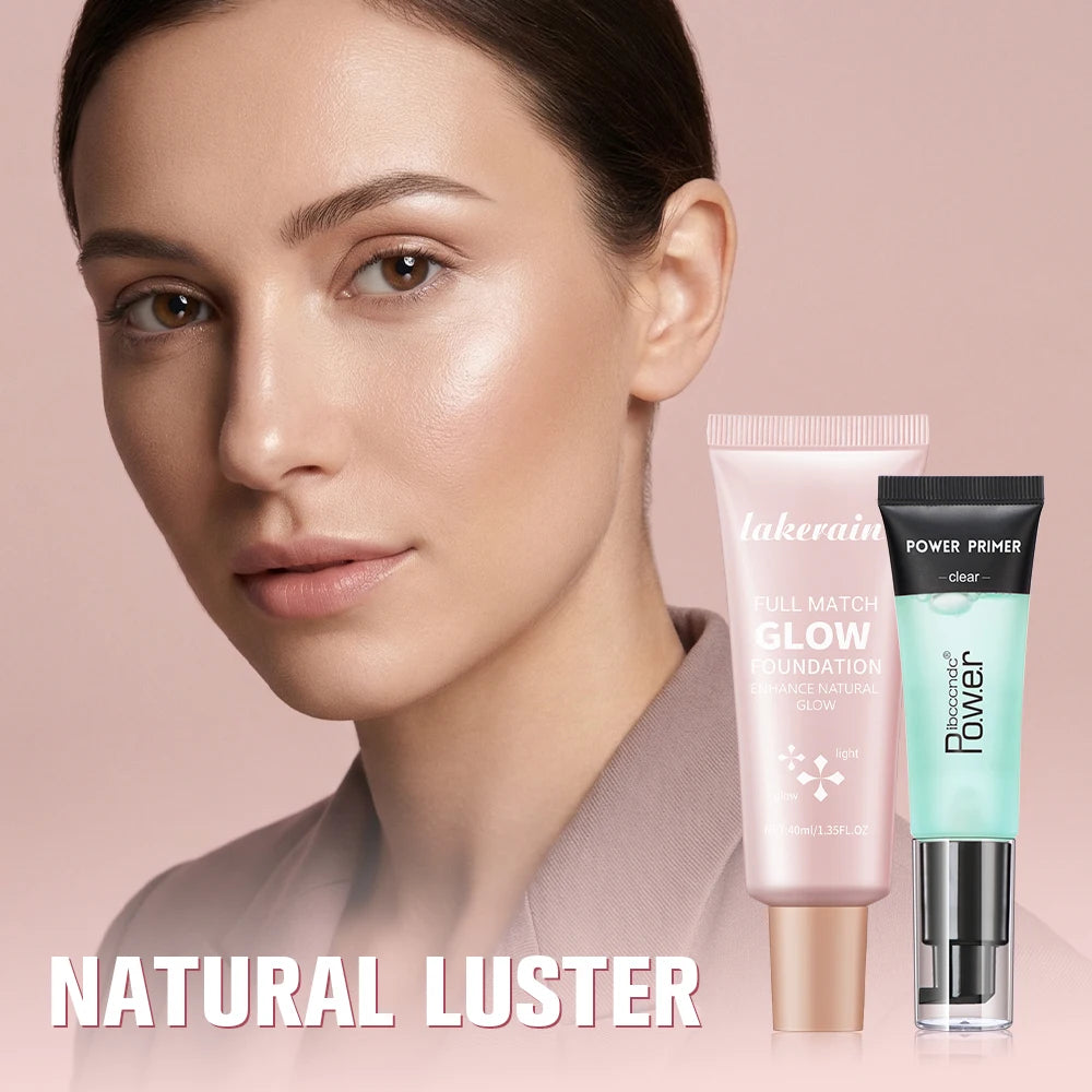Liquid Face Primer and Glow Foundation Makeup Set