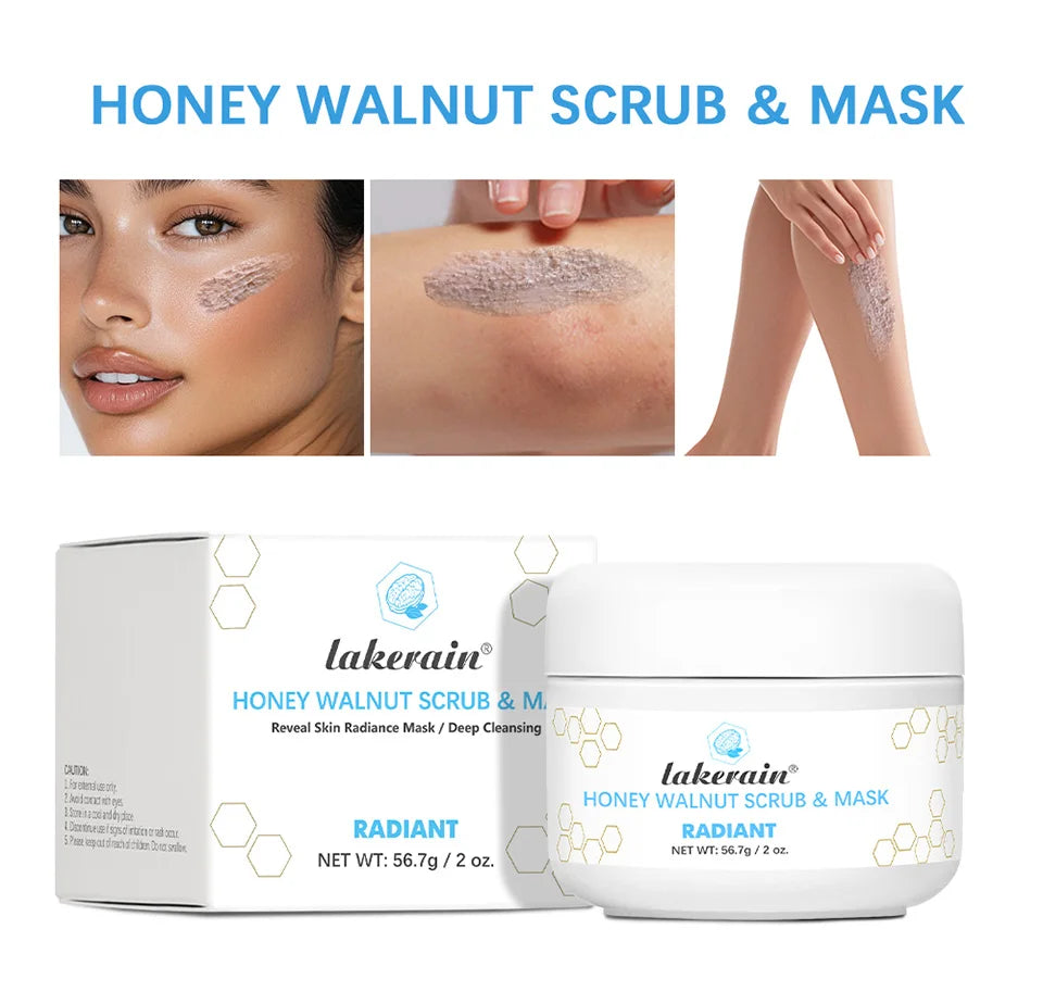 Honey Walnut Facial Scrub and Moisturizing Face Mask
