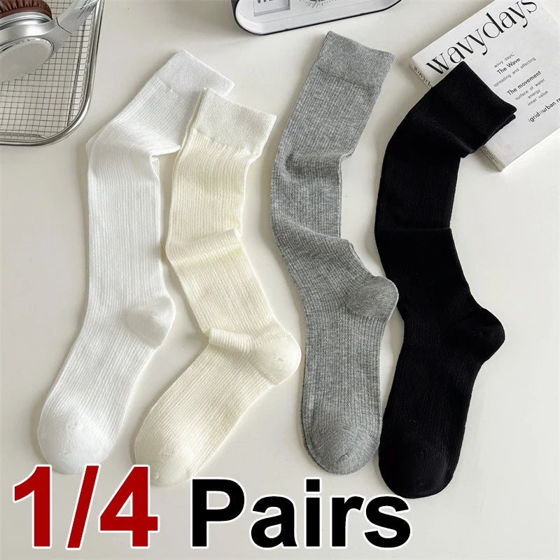 Cotton Blend Breathable Casual Socks For Women