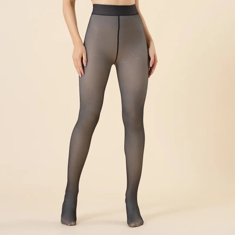 Polyester Elastane Fleece Lined Thermal Tights