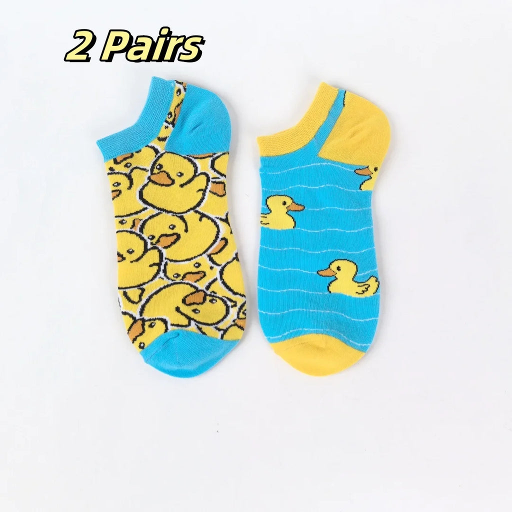 Cotton Cartoon Duck Ankle Socks