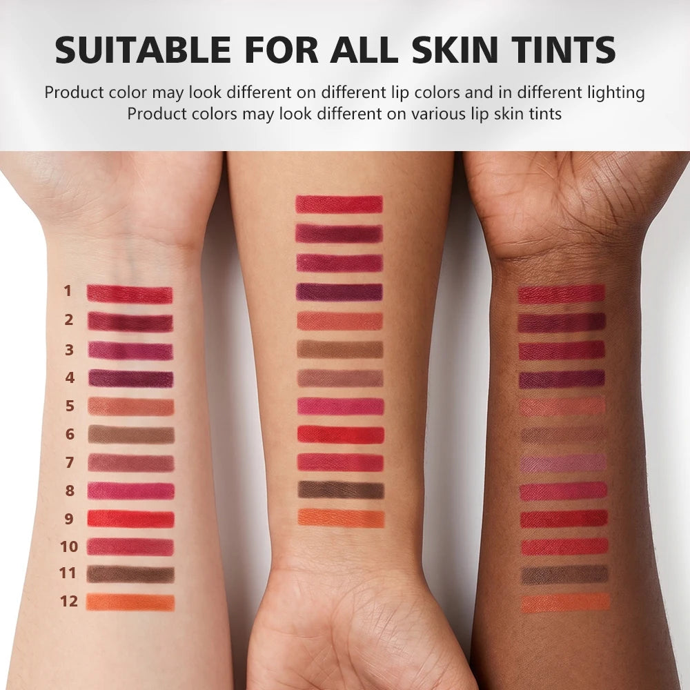 12 Piece Waterproof Matte Lip Liner Pencil Set
