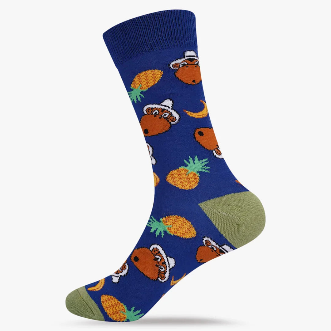 Polyester Animal Pattern Mid Calf Men Socks - 8