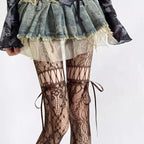 Nylon Bowknot Mesh Hollowed Out Pantyhose