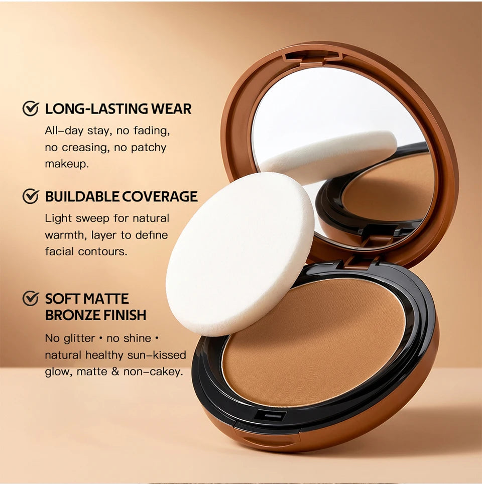 Matte Bronze Pressed Powder Face Contouring Makeup