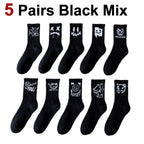 Polyester Spandex Graffiti Crew Socks