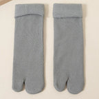 Thick Knit Two Toed Thermal Socks Mid Calf